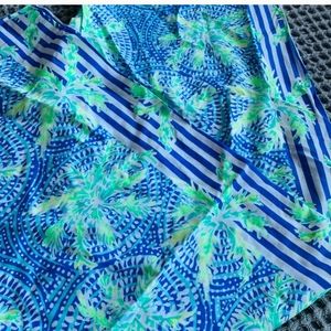 Lilly Pulitzer -Bennet Blue Tropic Like Its Hot Engineered Palazzo Pants.
